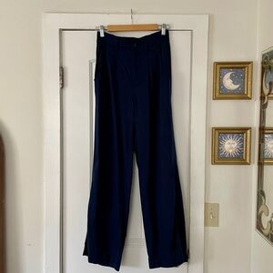 Madewell size 2 Navy Blue Business Casual Wide Leg Trousers High Rise